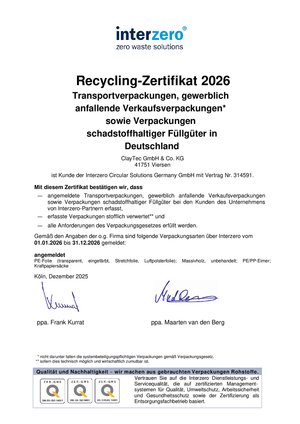 Interzero Recycling-Zertifikat Bau