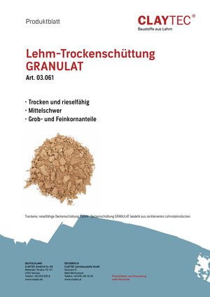 ClayTec Lehm-Trockenschüttung GRANULAT