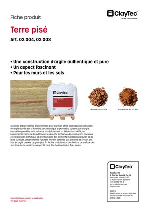 ClayTec Stampflehm/Terre pisé (fiche produit)