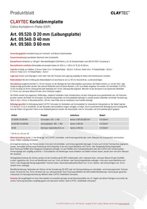 Cellco Korkdämmplatte