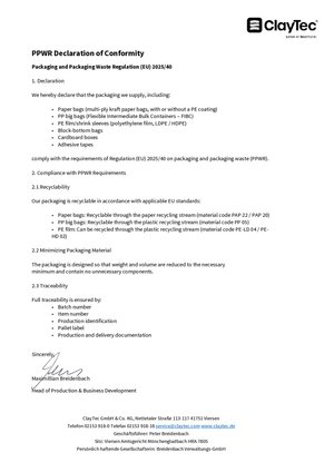 PPWR Conformity Statement