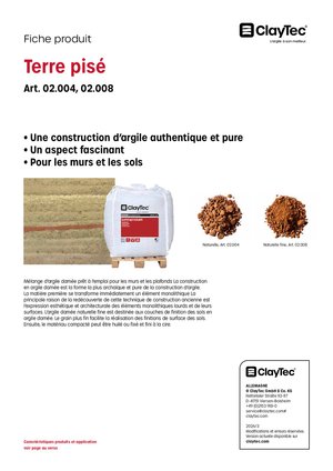 ClayTec Stampflehm/Terre pisé (fiche produit)