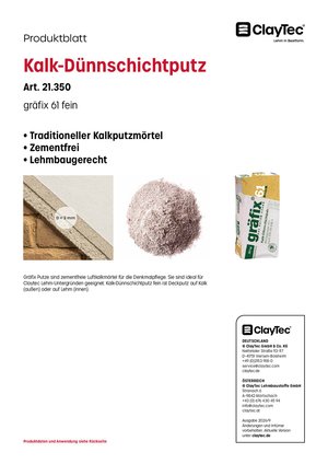 gräfix Kalk-Dünnschichtputz fein Produktblatt