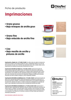 ClayTec Grundierungen/Imprimaciones (ficha de producto)