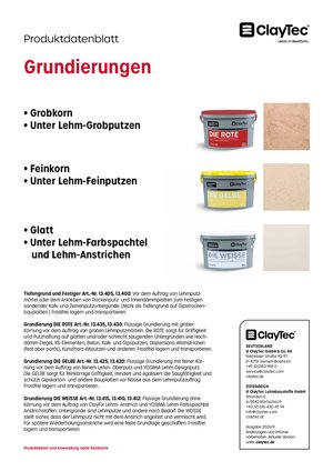 ClayTec Grundierungen Produktblatt