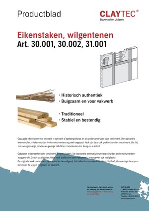 ClayTec Eichenstaken und Weidenruten/Eikenstaken en wilgentenen (productblad)