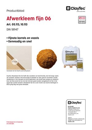 ClayTec Lehm-Oberputz fein 06/Afwerkleem fijn 06 (productblad)