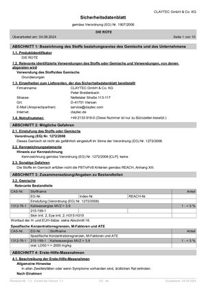 DIE ROTE Sicherheitsdatenblatt