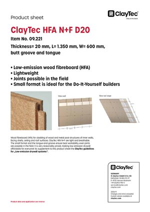 ClayTec HFA N+F D20/ClayTec HFA N+F D20 (product sheet)