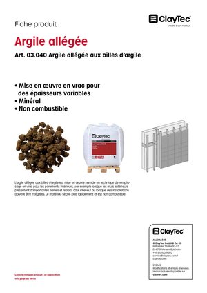 ClayTec Leichtlehm/Argile allégée (fiche produit)